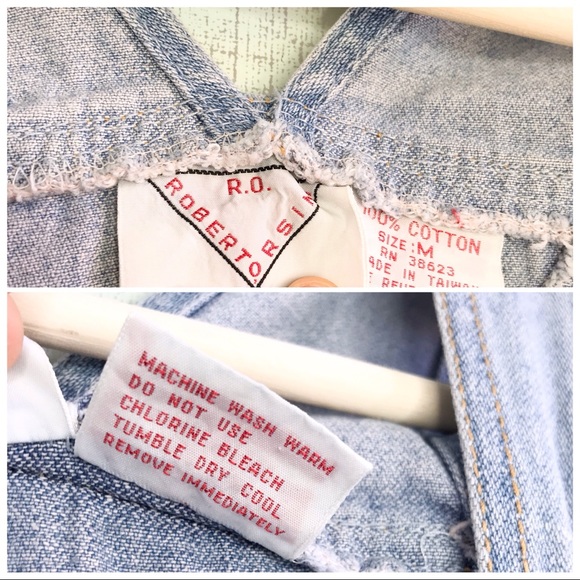 SOLD Denim Star Patchwork Overall Dress Pinafore - Picture 7 of 8